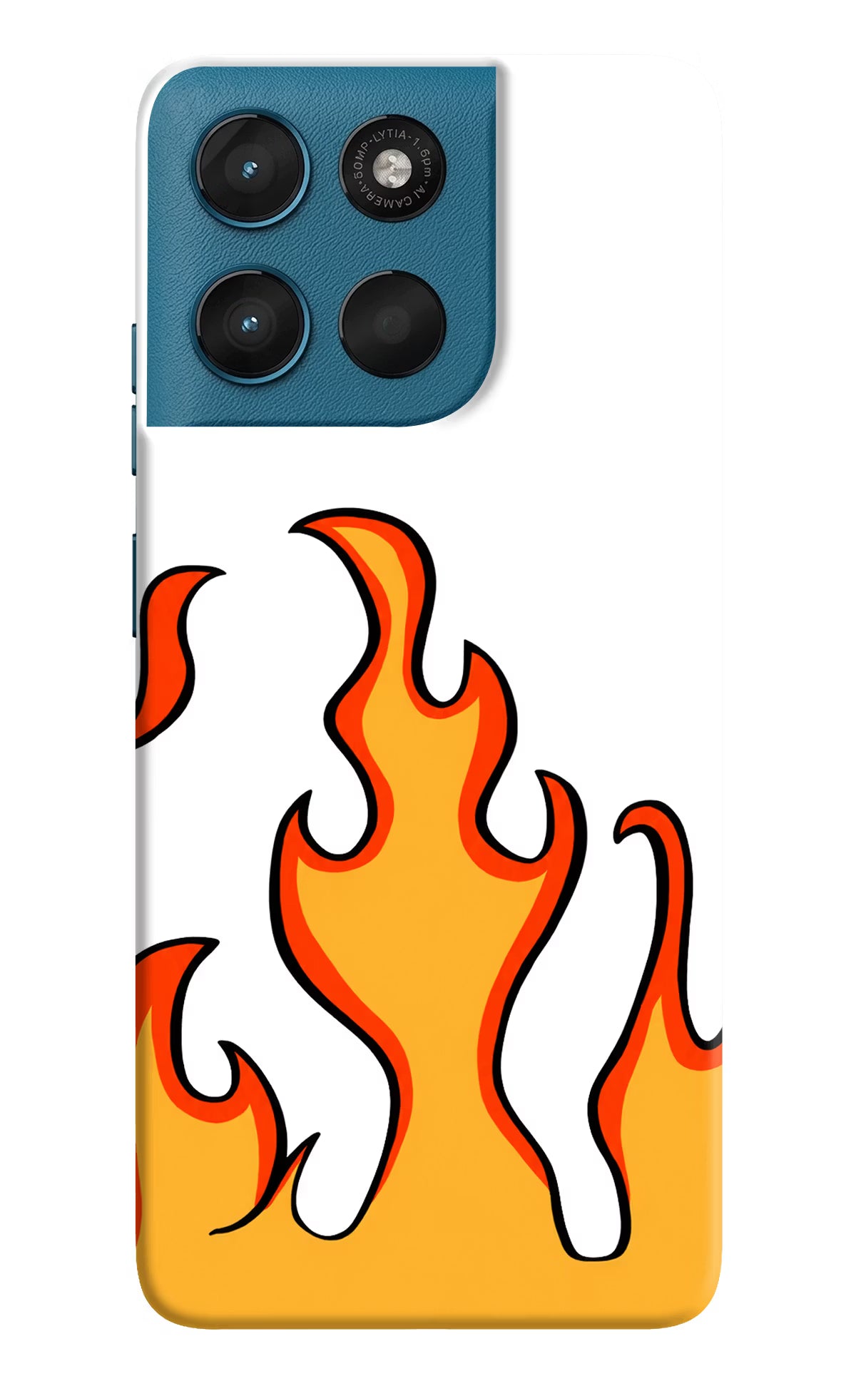 Fired Up – White Moto G57 Power 5G Hard Case Back Cover by Casekaro