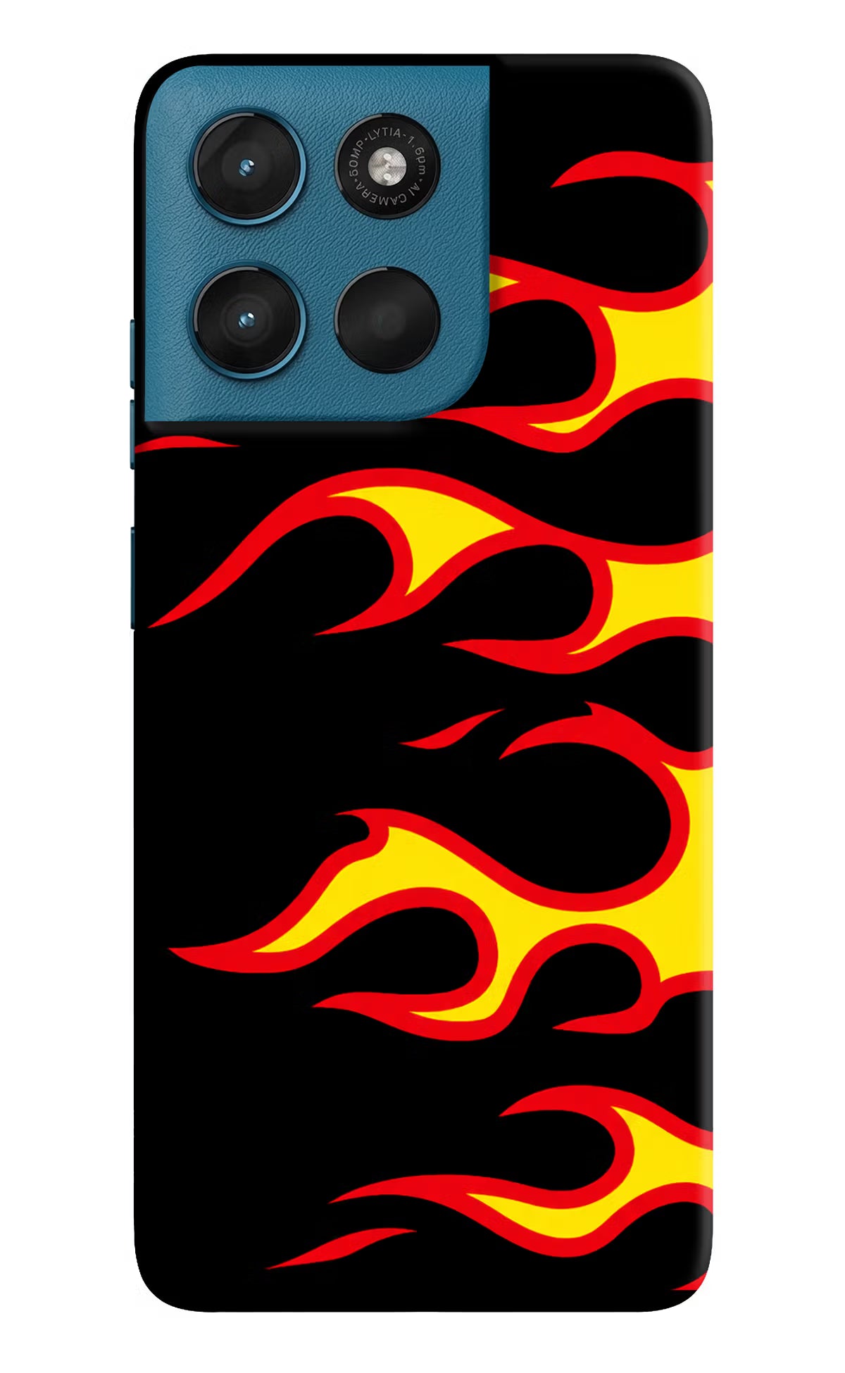 Side Sweep Flames Moto G57 Power 5G Hard Case Back Cover by Casekaro