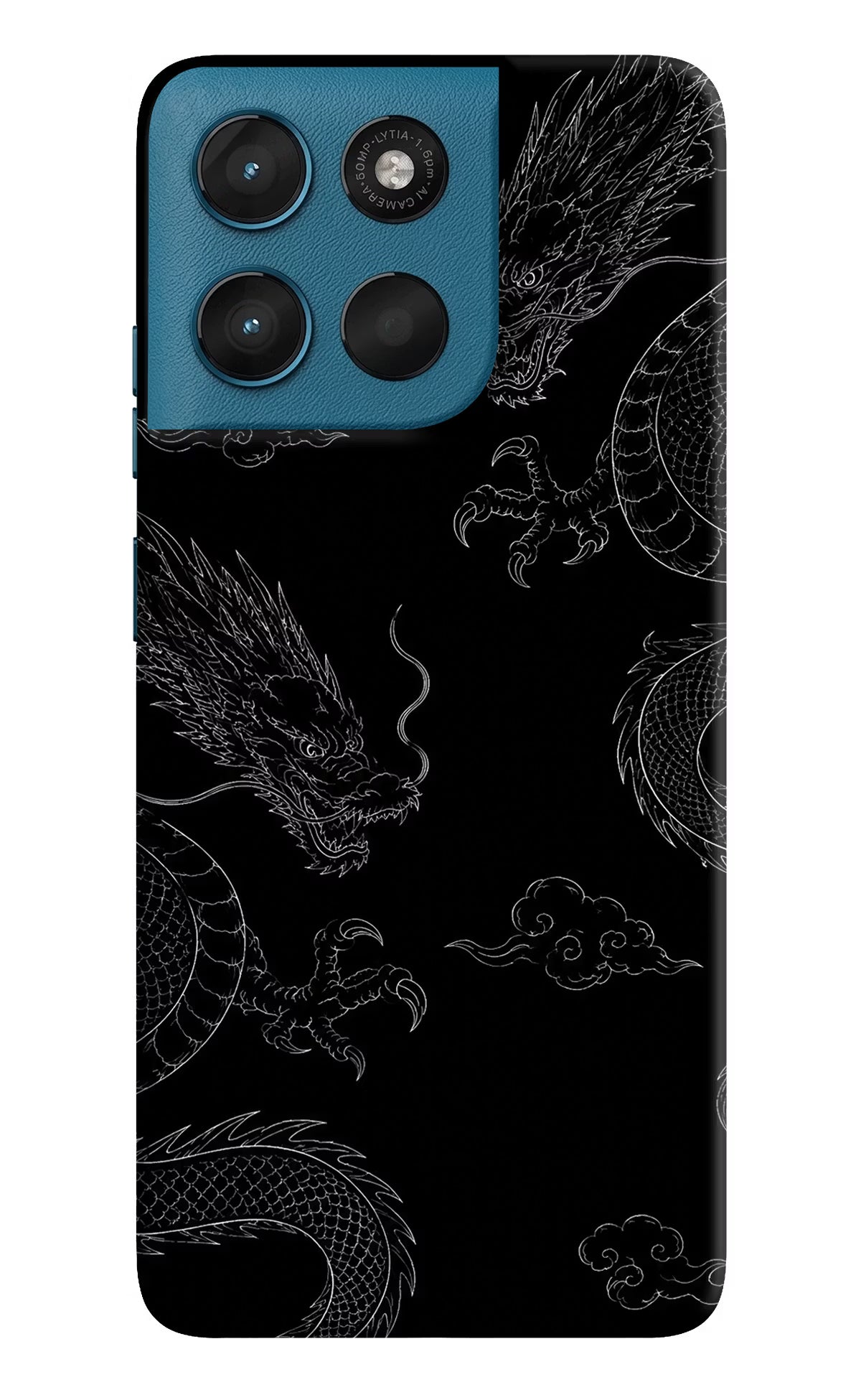 Twin Dragons Moto G57 Power 5G Hard Case Back Cover by Casekaro
