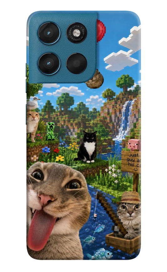 Minecraft Cat Chaos Moto G57 Power 5G Hard Case Back Cover by Casekaro