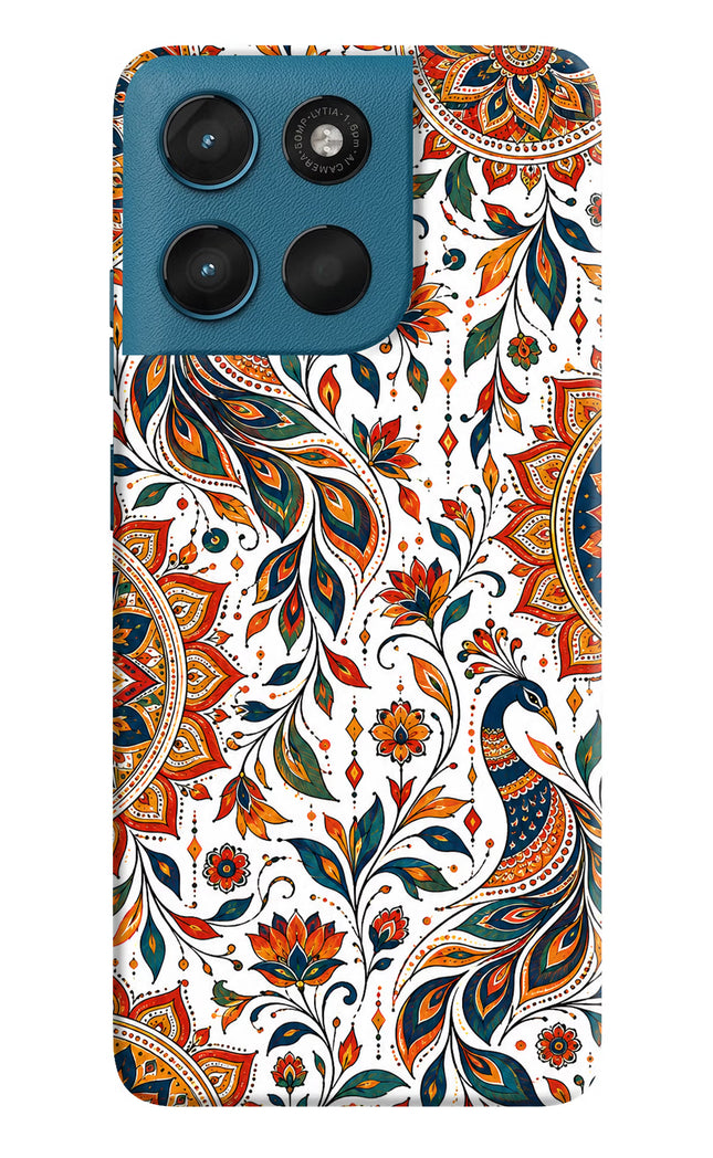 White Mayura Moto G57 Power 5G Hard Case Back Cover by Casekaro