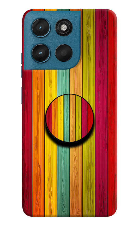 Multicolor Wooden Moto G57 Power 5G Pop Case by Casekaro