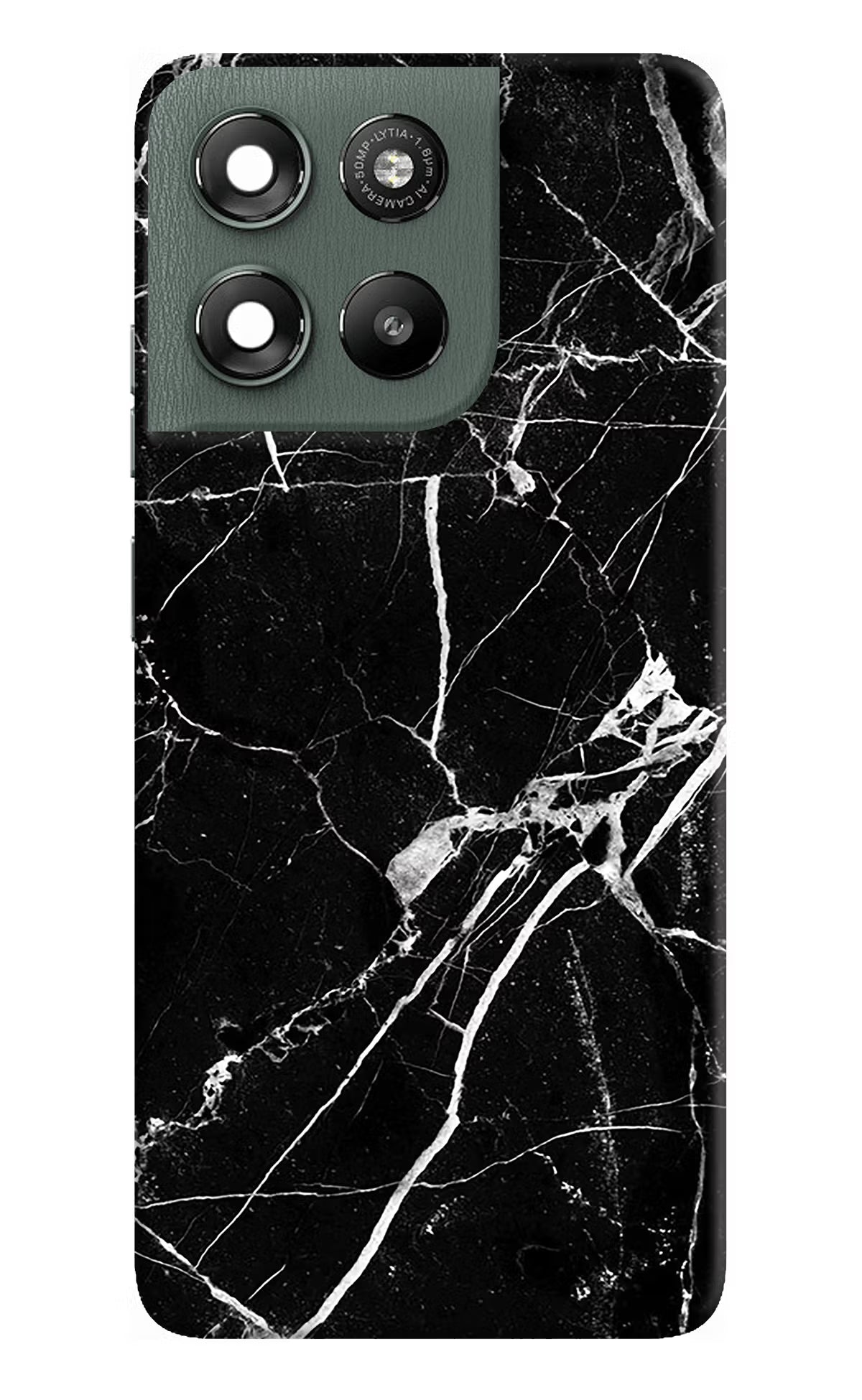Black Marble Pattern Moto G67 Power 5G Hard Case Back Cover by Casekaro