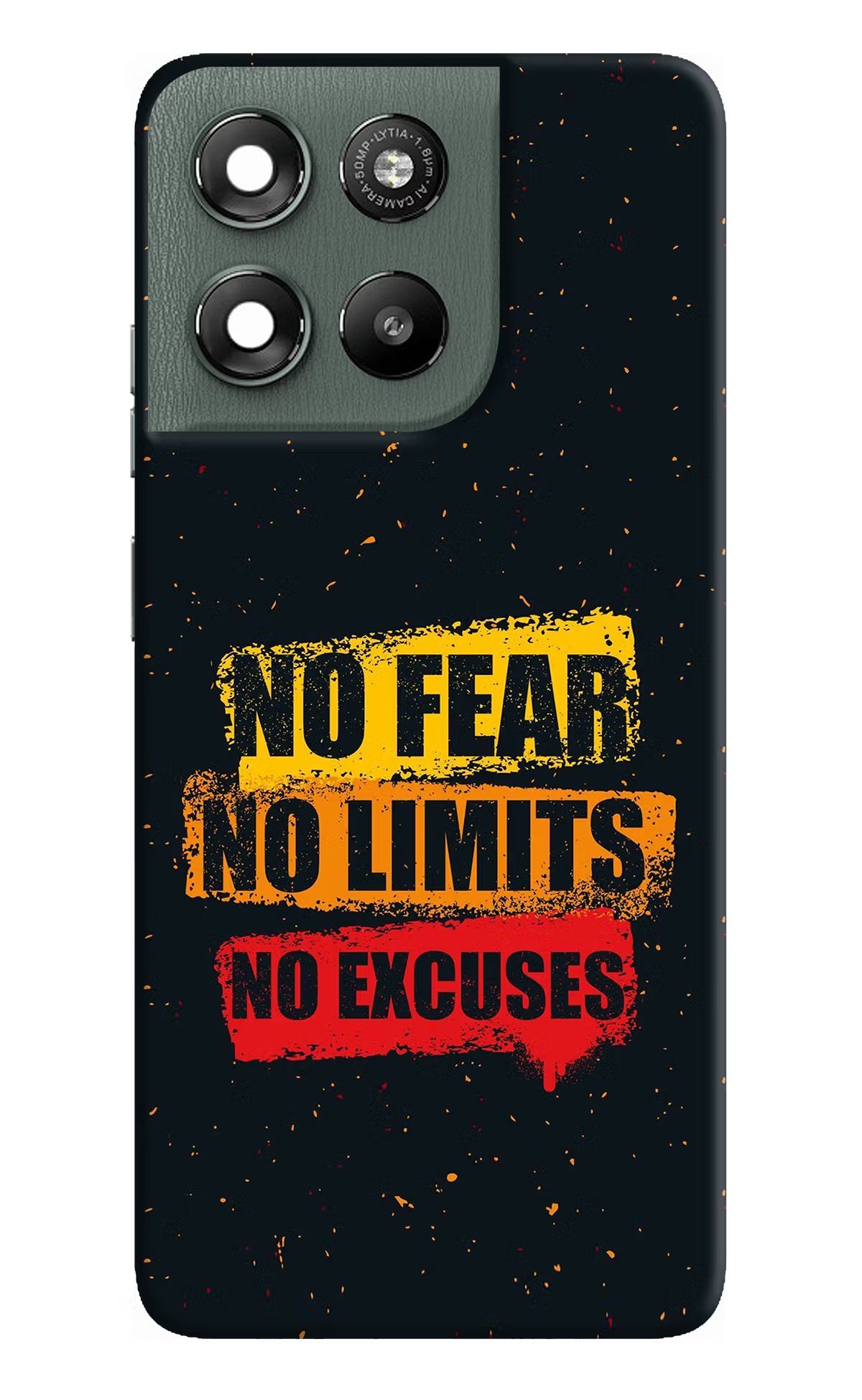 No Fear No Limits No Excuse Moto G67 Power 5G Hard Case Back Cover by Casekaro