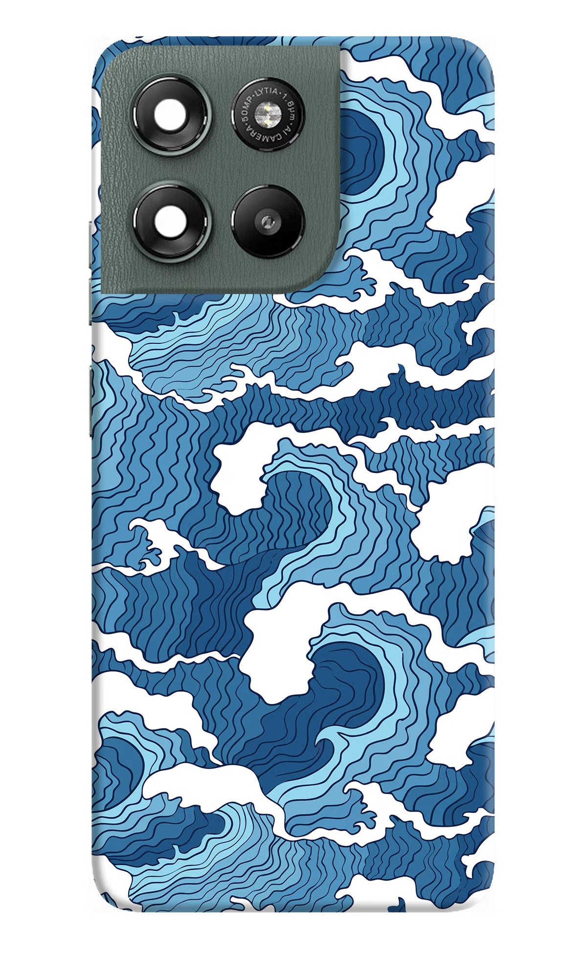 Blue Waves Moto G67 Power 5G Hard Case Back Cover by Casekaro