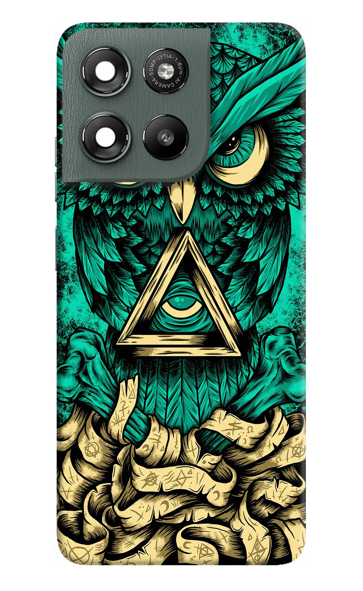 Green Owl Moto G67 Power 5G Hard Case Back Cover by Casekaro