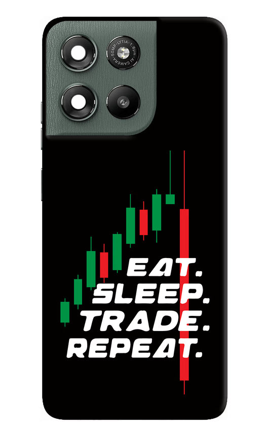 Eat Sleep Trade Repeat Moto G67 Power 5G Hard Case Back Cover by Casekaro