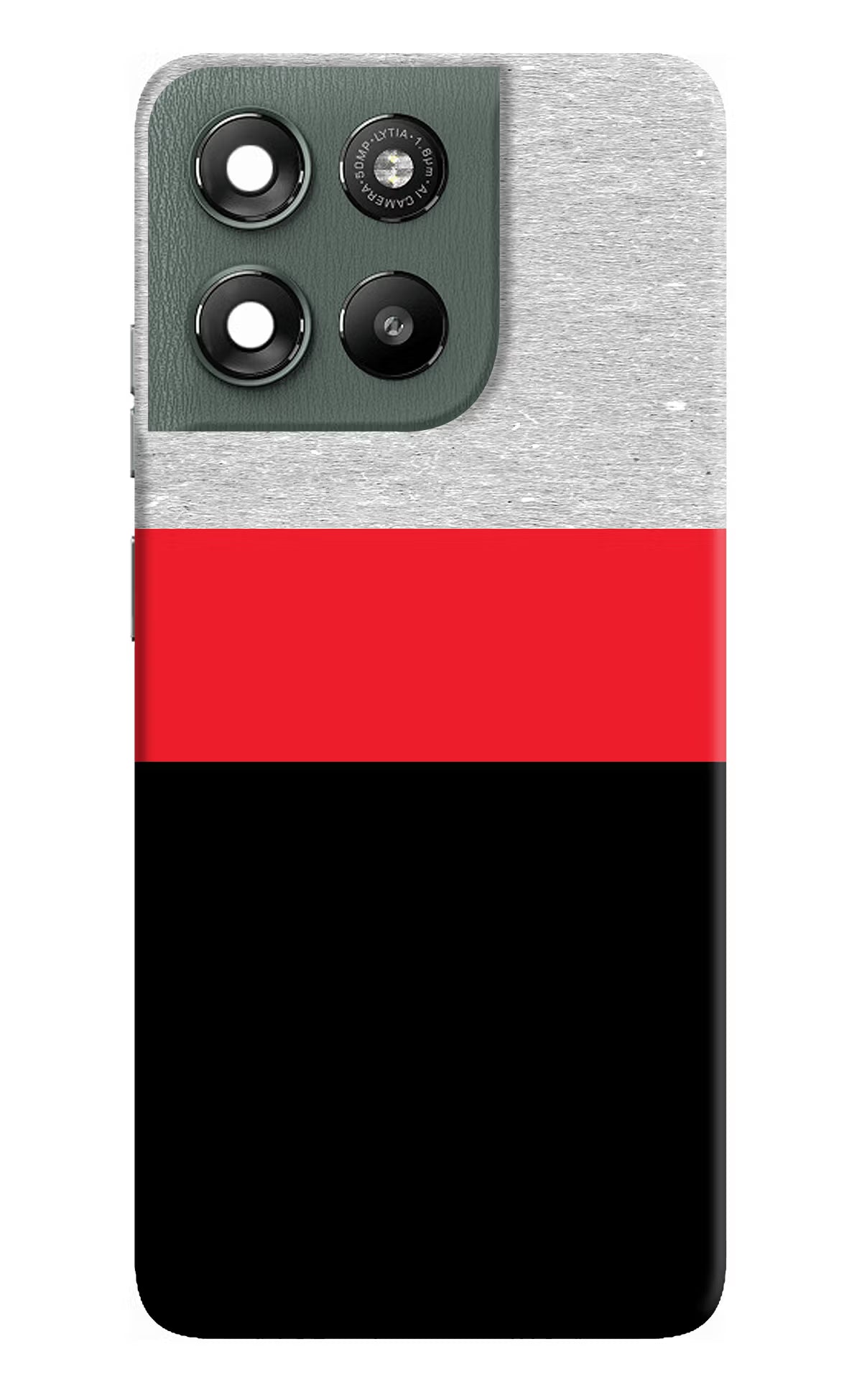 Tri Color Pattern Moto G67 Power 5G Hard Case Back Cover by Casekaro