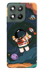 Cartoon Astronaut Moto G67 Power 5G Hard Case Back Cover by Casekaro