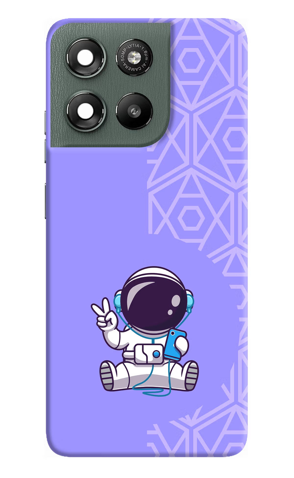 Cute Astronaut Chilling Moto G67 Power 5G Hard Case Back Cover by Casekaro