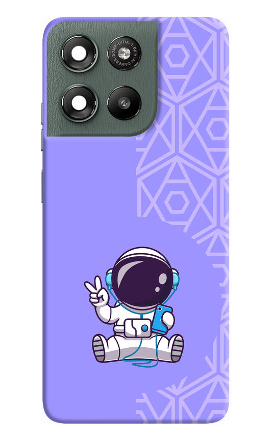 Cute Astronaut Chilling Moto G67 Power 5G Hard Case Back Cover by Casekaro