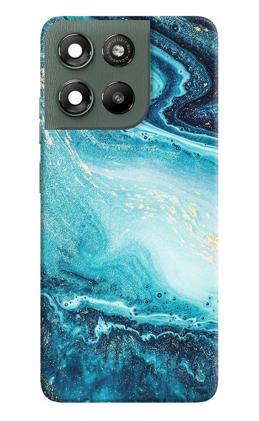 Blue Glitter Marble Moto G67 Power 5G Hard Case Back Cover by Casekaro