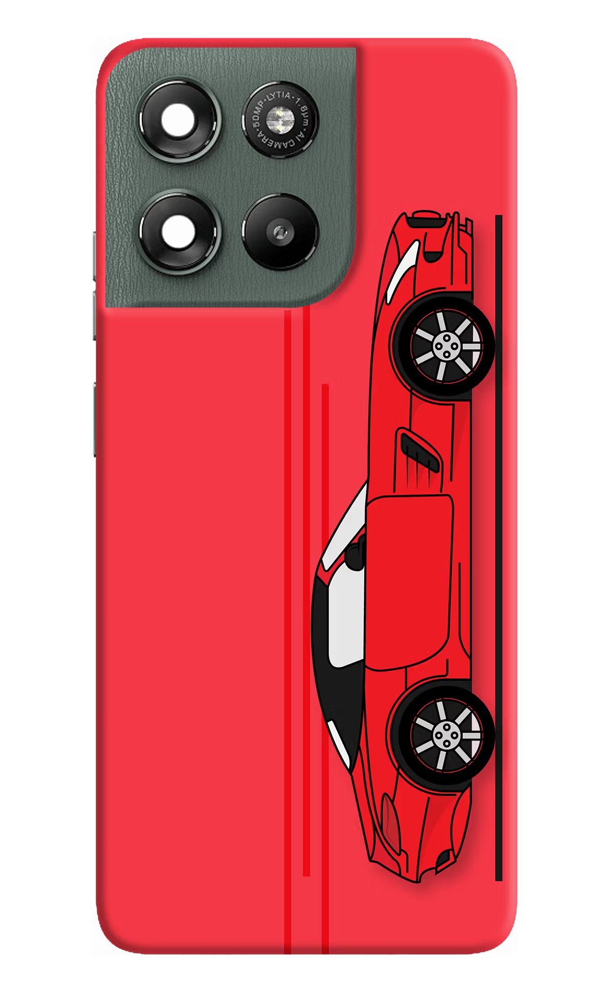 Red Velocity Moto G67 Power 5G Hard Case Back Cover by Casekaro