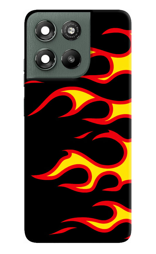 Side Sweep Flames Moto G67 Power 5G Hard Case Back Cover by Casekaro