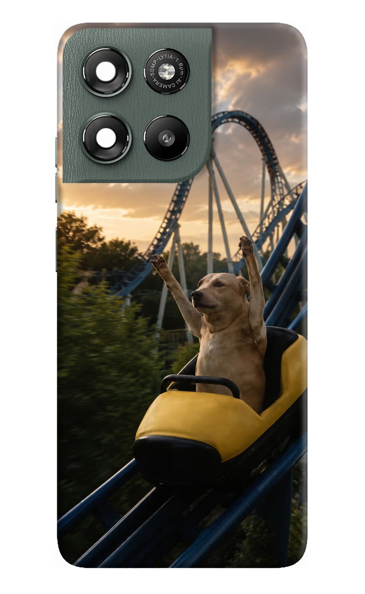 Rollercoaster Dog Moto G67 Power 5G Hard Case Back Cover by Casekaro