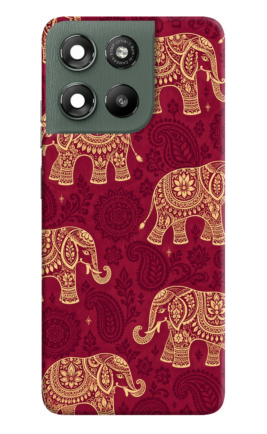 Maroon Elephant Moto G67 Power 5G Back Cover, Hard case