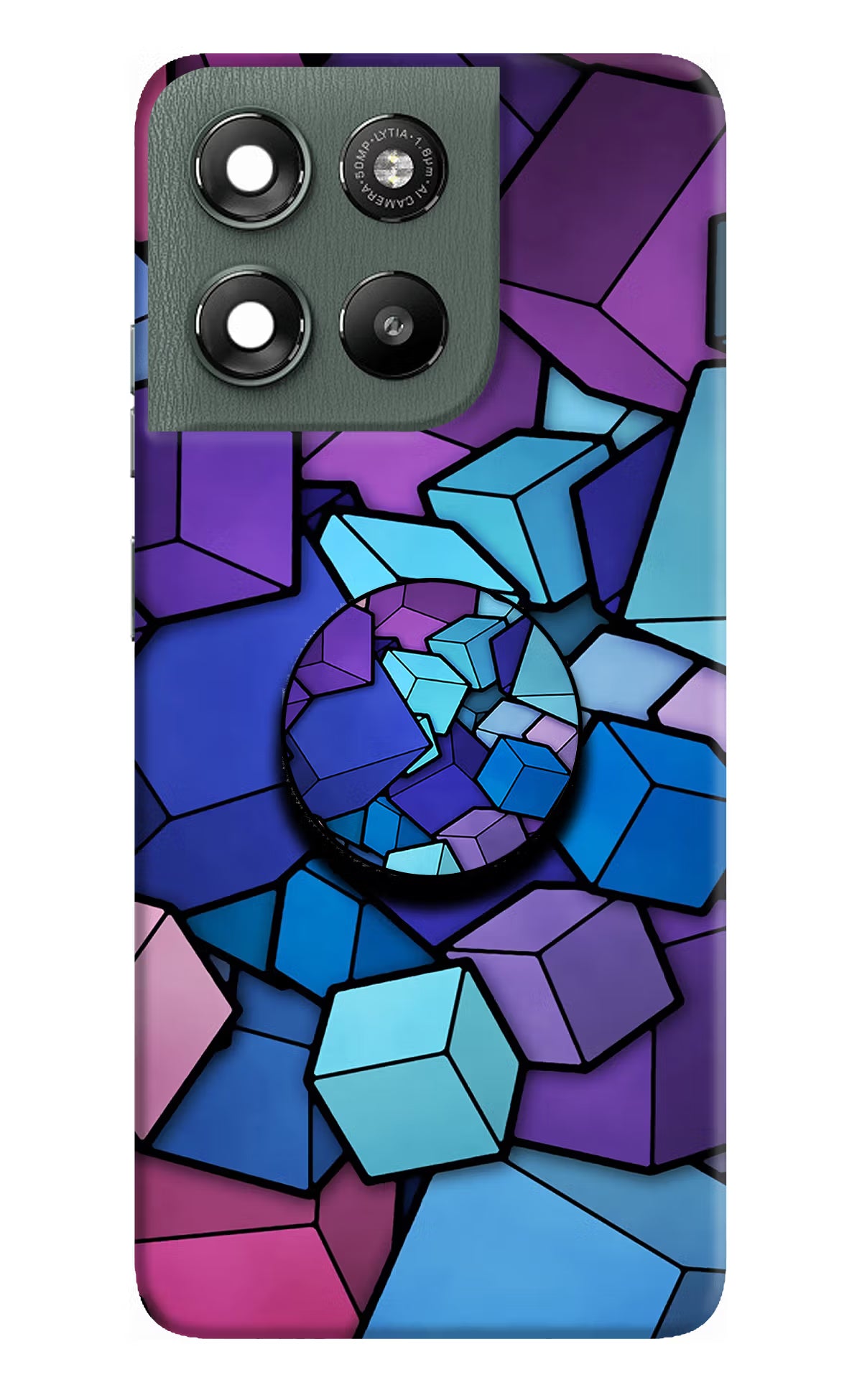 Cubic Abstract Moto G67 Power 5G Pop Case by Casekaro