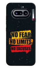 No Fear No Limits No Excuse Nothing Phone 4a Hard Case Back Cover by Casekaro
