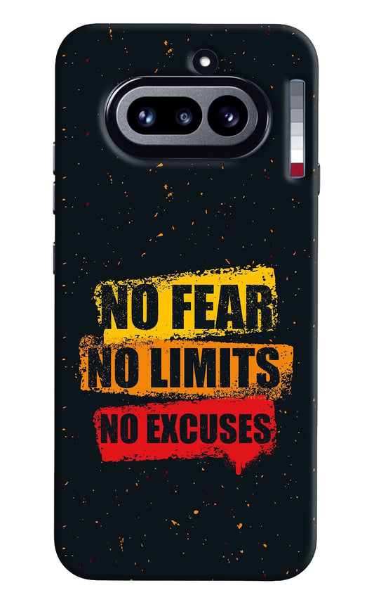 No Fear No Limits No Excuse Nothing Phone 4a Hard Case Back Cover by Casekaro