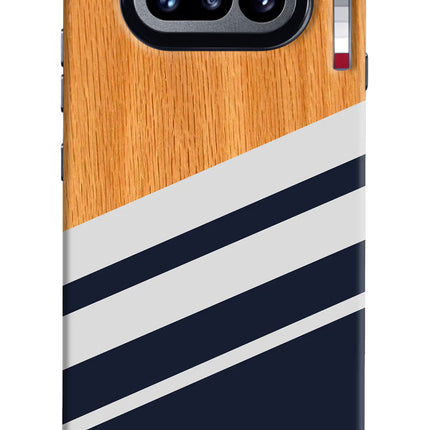 Blue and white wooden Nothing Phone 4a Hard Case Back Cover by Casekaro