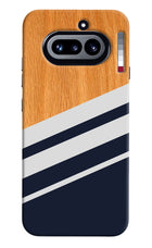 Blue and white wooden Nothing Phone 4a Hard Case Back Cover by Casekaro
