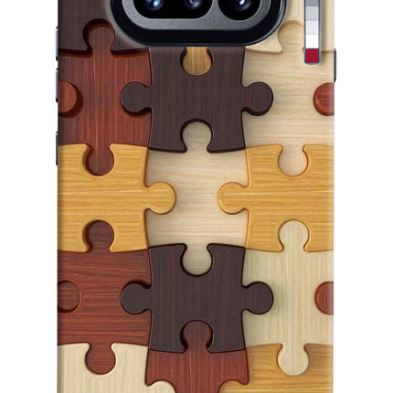Wooden Puzzle Nothing Phone 4a Hard Case Back Cover by Casekaro