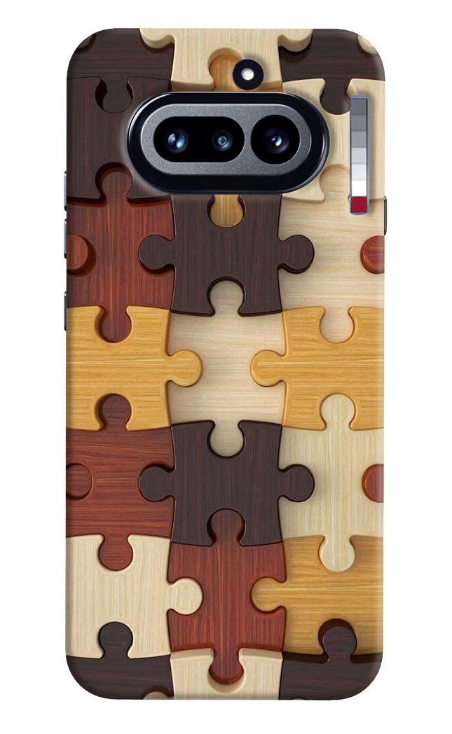 Wooden Puzzle Nothing Phone 4a Hard Case Back Cover by Casekaro