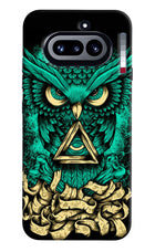 Green Owl Nothing Phone 4a Hard Case Back Cover by Casekaro