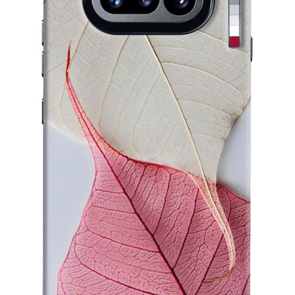 White Pink Leaf Nothing Phone 4a Hard Case Back Cover by Casekaro