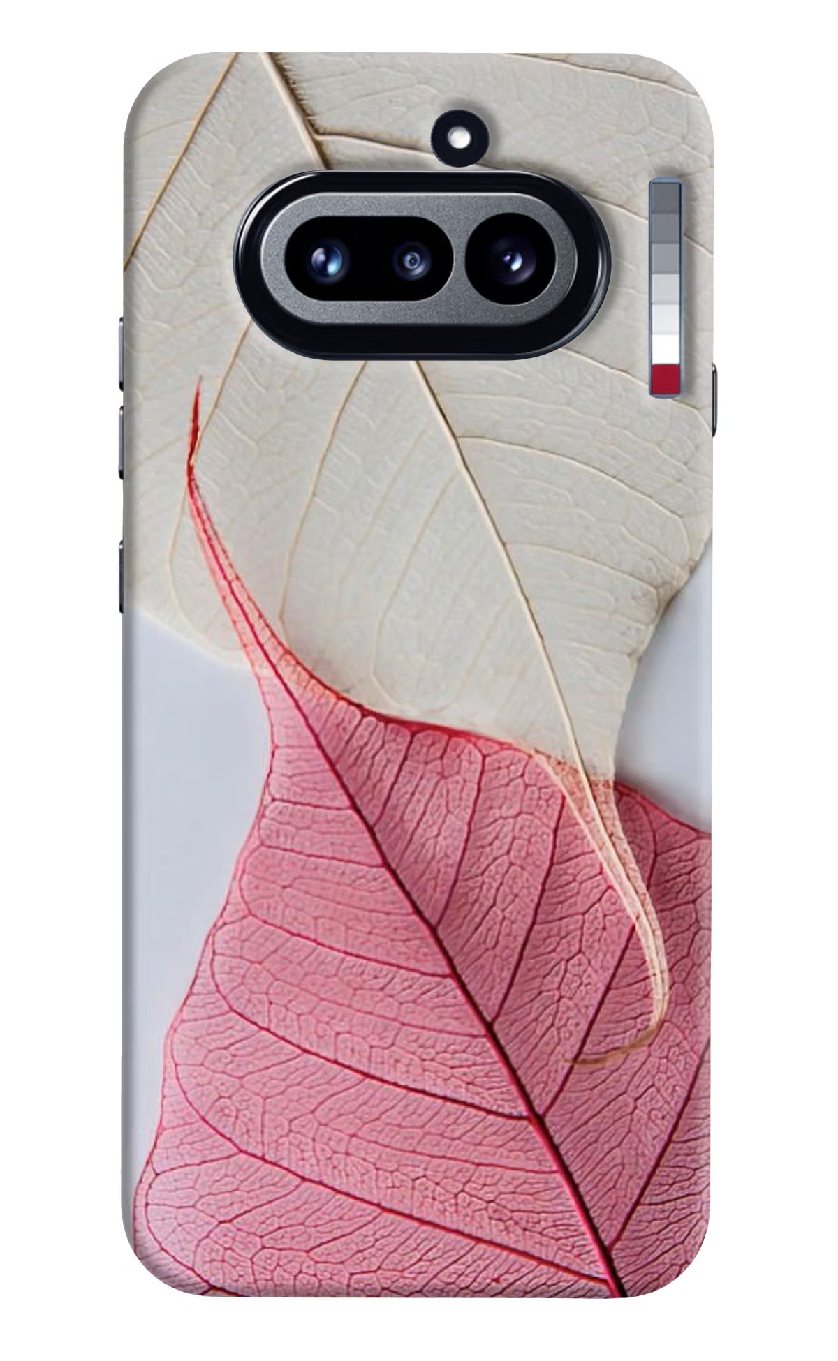 White Pink Leaf Nothing Phone 4a Hard Case Back Cover by Casekaro