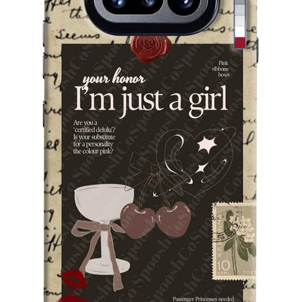I am just a girl Nothing Phone 4a Hard Case Back Cover by Casekaro