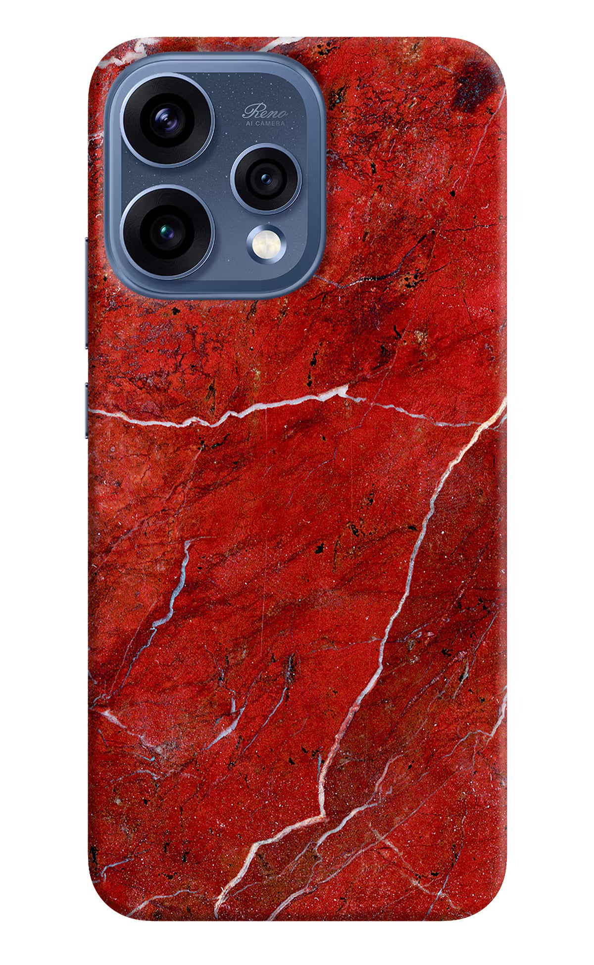 Red Marble Design Oppo Reno15 5G Hard Case Back Cover by Casekaro