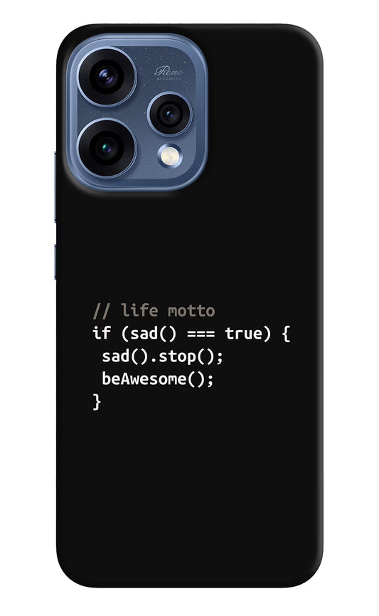 Life Motto Code Oppo Reno15 5G Hard Case Back Cover by Casekaro
