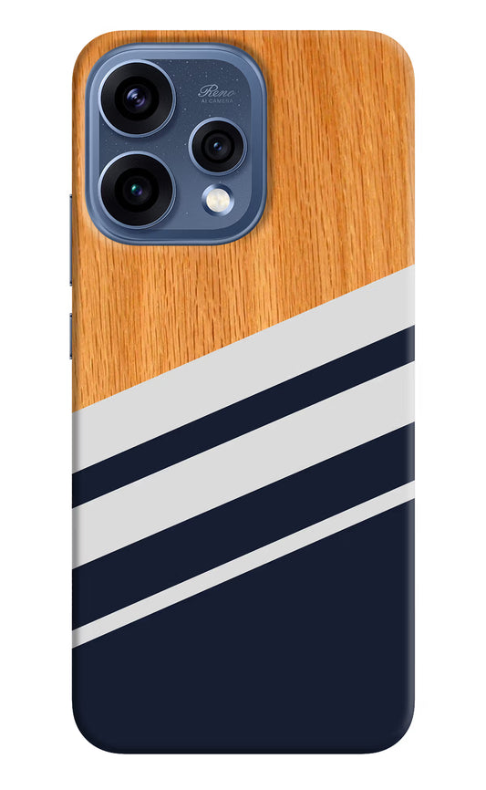Blue and white wooden Oppo Reno15 5G Hard Case Back Cover by Casekaro