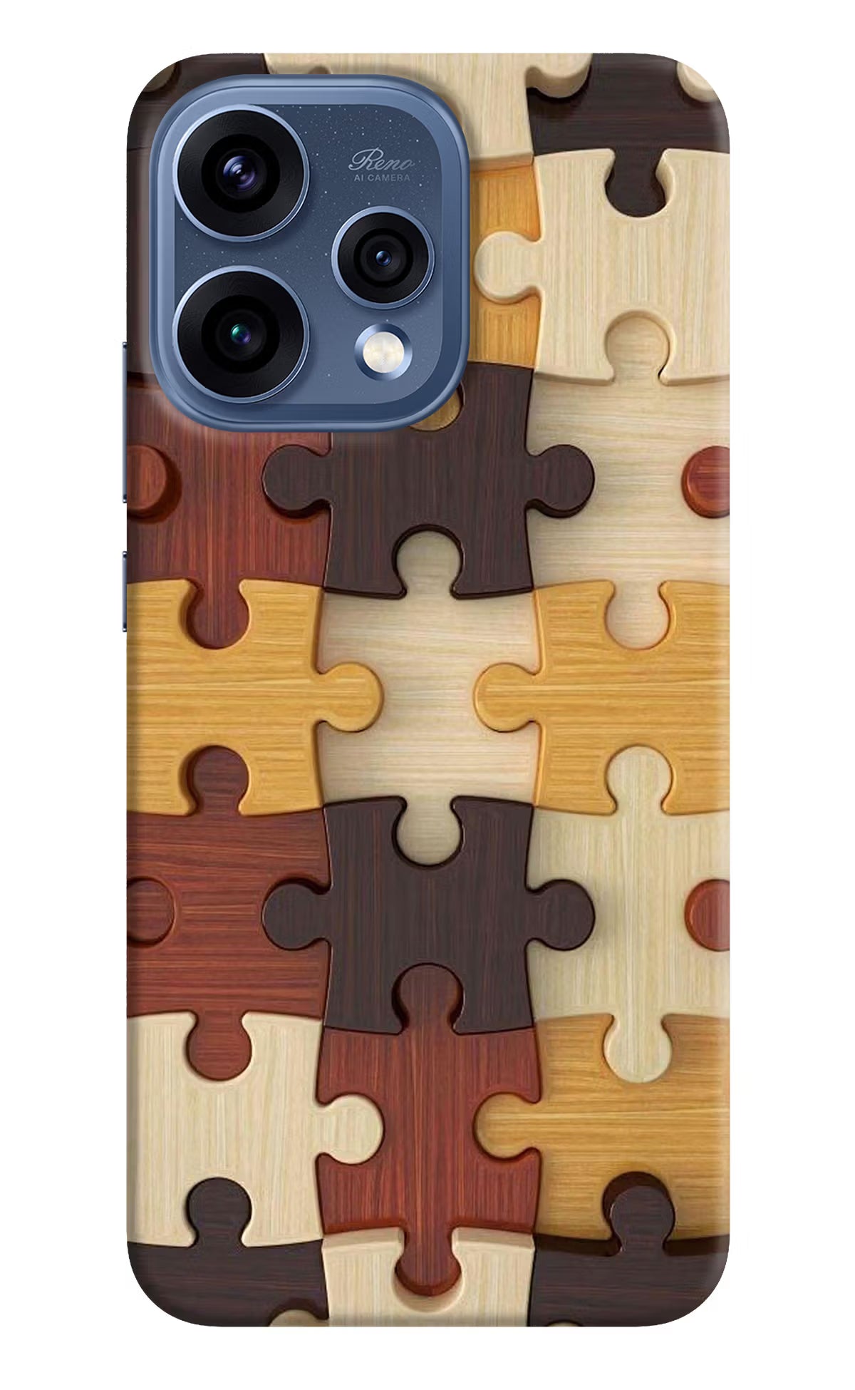 Wooden Puzzle Oppo Reno15 5G Hard Case Back Cover by Casekaro
