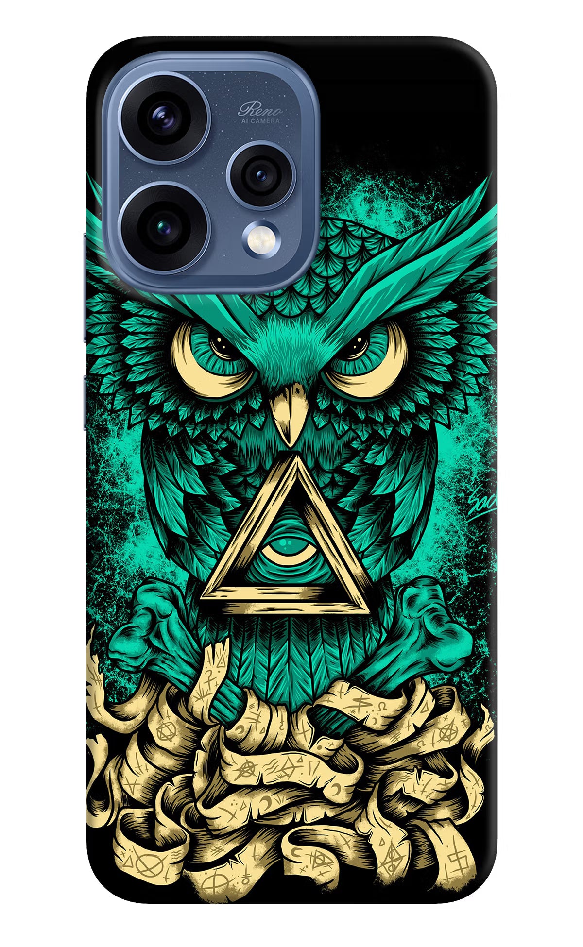 Green Owl Oppo Reno15 5G Hard Case Back Cover by Casekaro