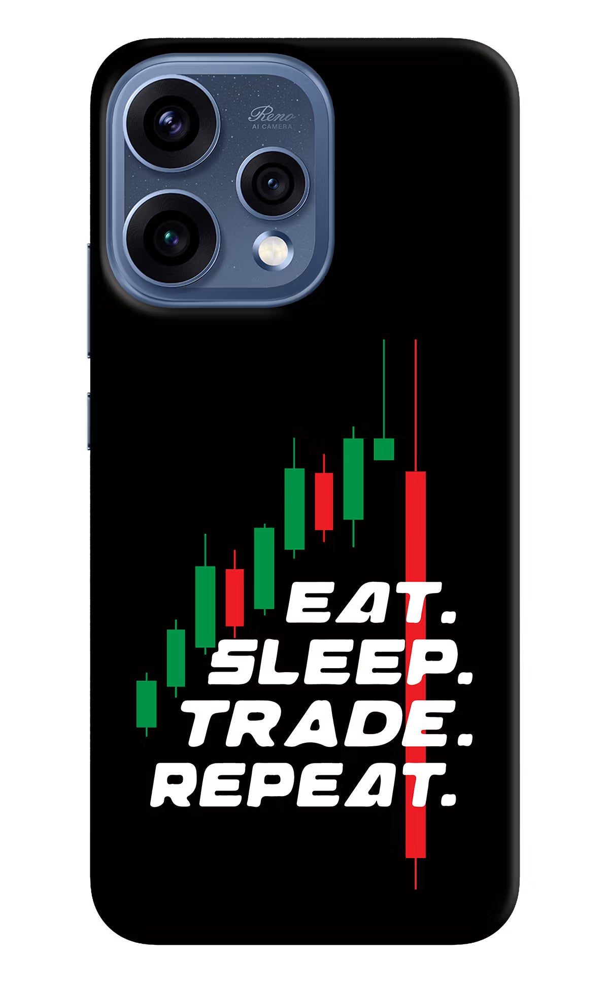 Eat Sleep Trade Repeat Oppo Reno15 5G Hard Case Back Cover by Casekaro