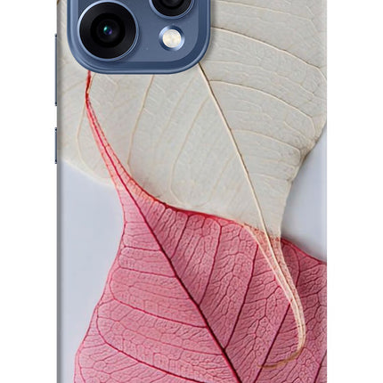 White Pink Leaf Oppo Reno15 5G Hard Case Back Cover by Casekaro