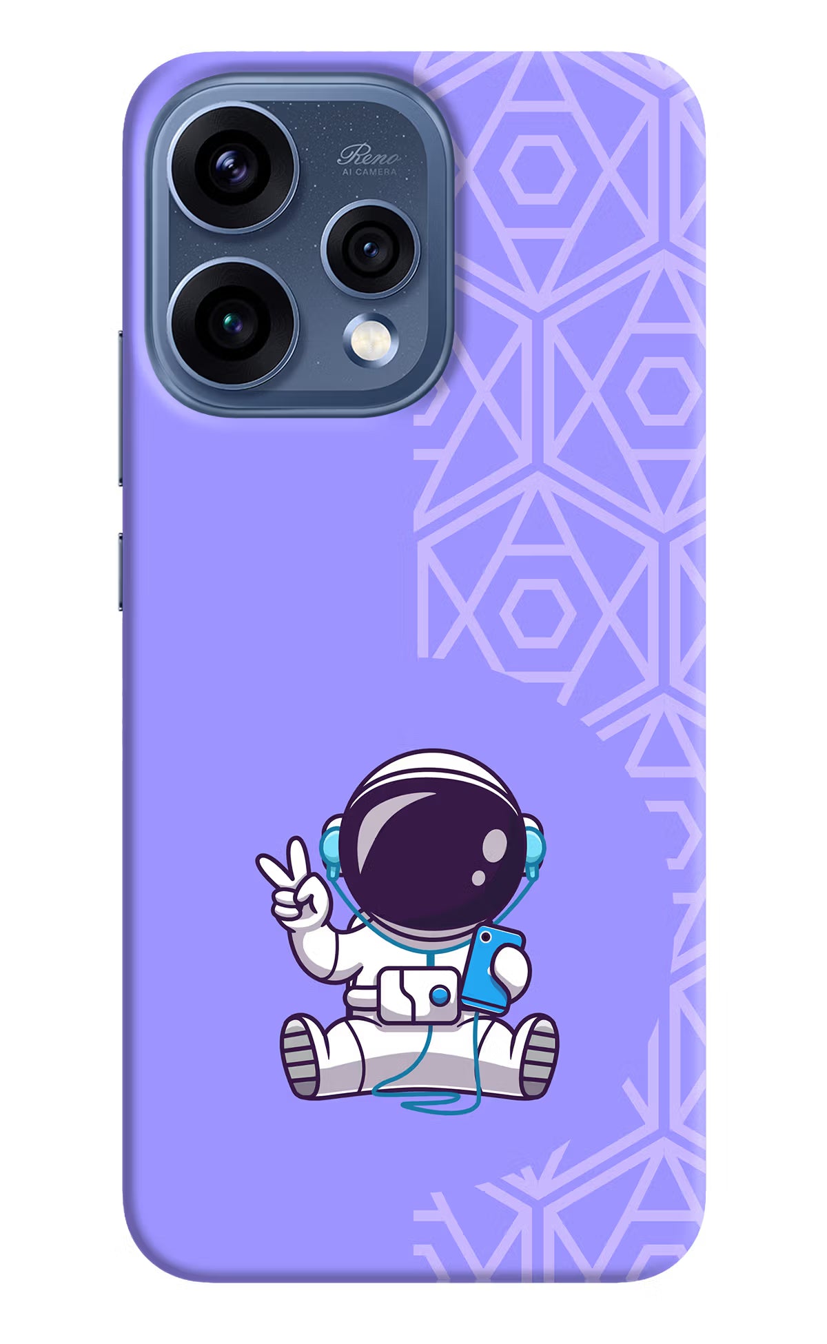 Cute Astronaut Chilling Oppo Reno15 5G Hard Case Back Cover by Casekaro