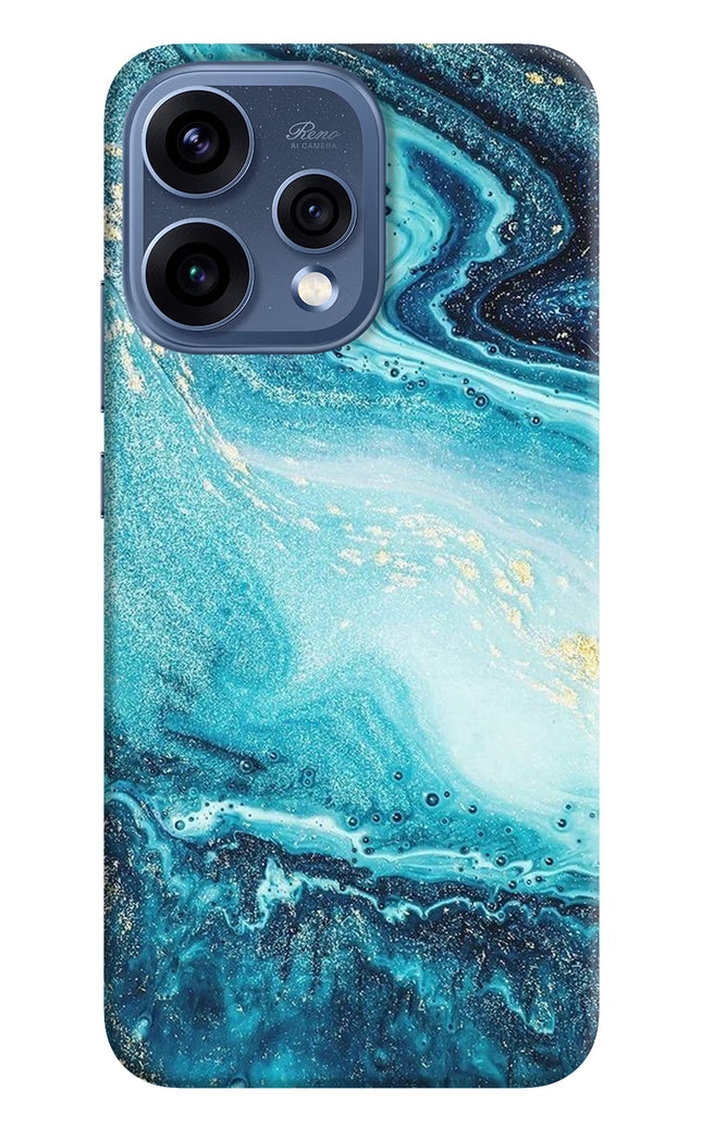 Blue Glitter Marble Oppo Reno15 5G Hard Case Back Cover by Casekaro