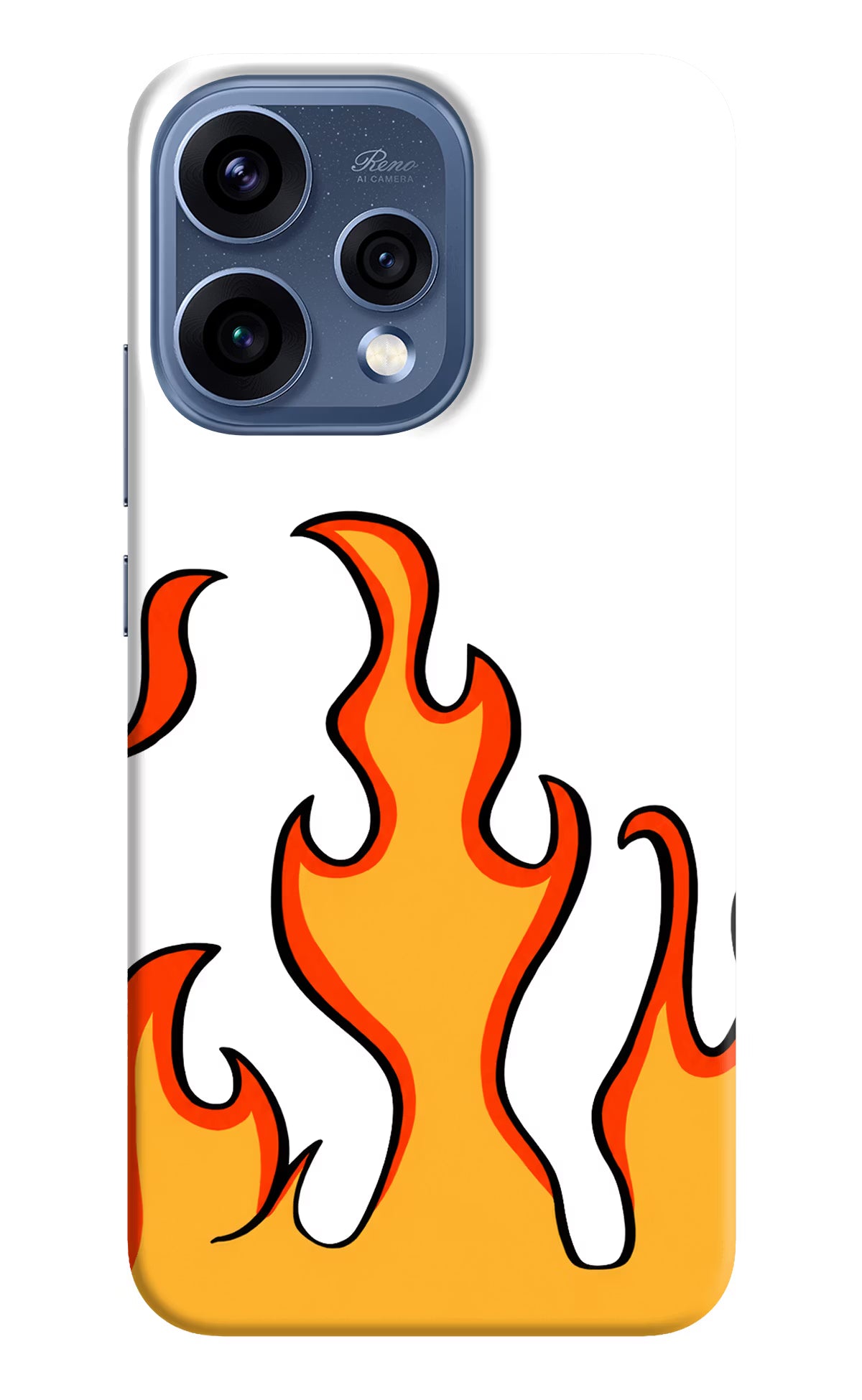 Fired Up – White Oppo Reno15 5G Hard Case Back Cover by Casekaro