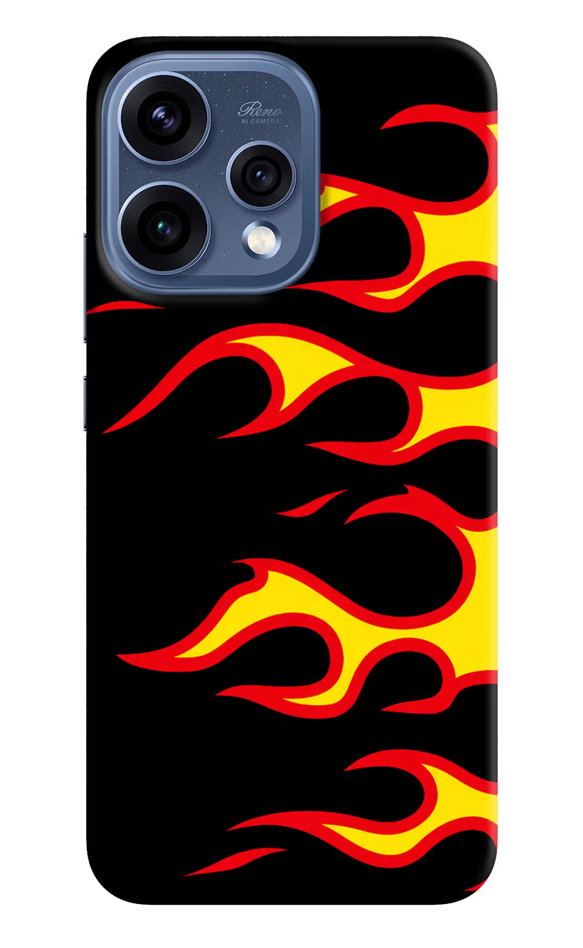 Side Sweep Flames Oppo Reno15 5G Hard Case Back Cover by Casekaro