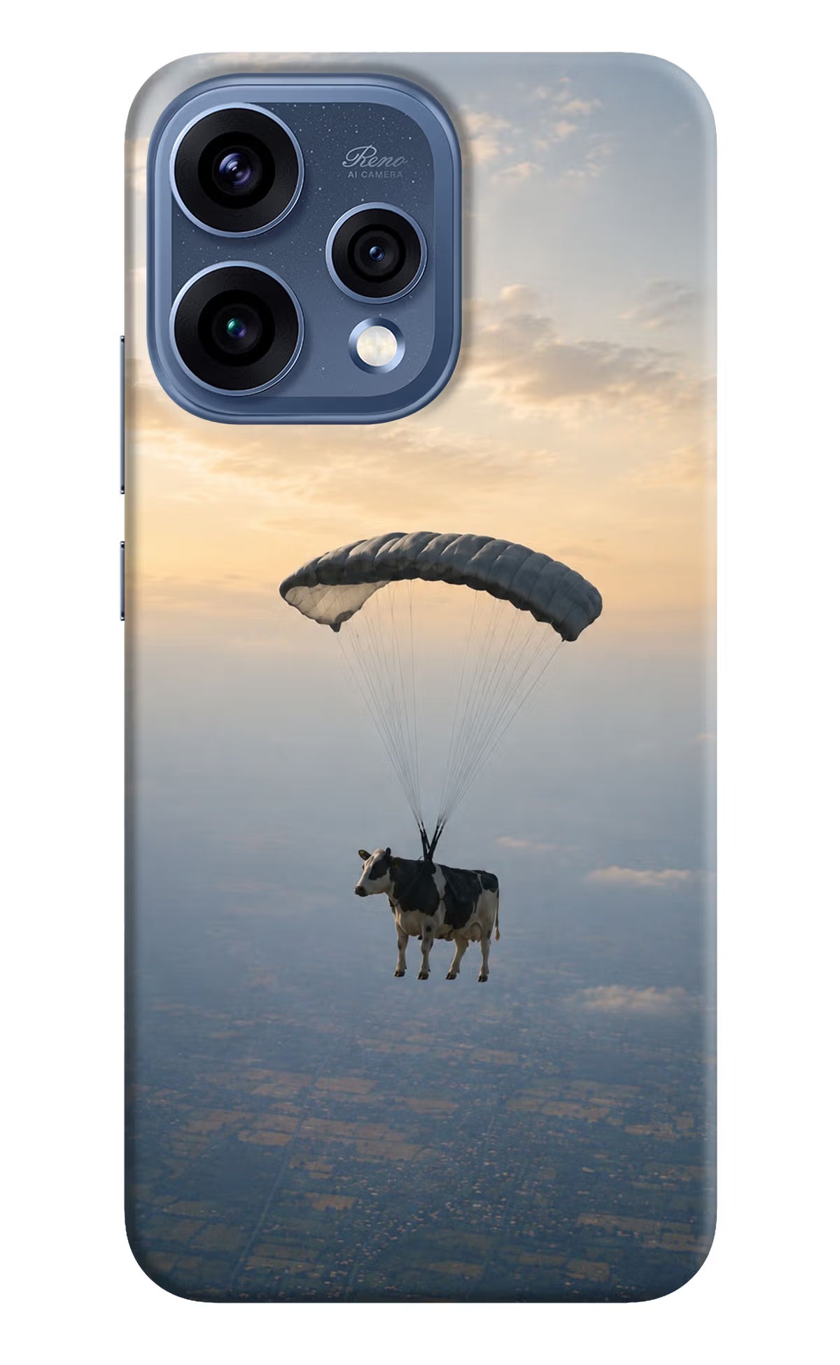 Skydiving Cow Oppo Reno15 5G Hard Case Back Cover by Casekaro