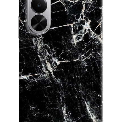 Black Marble Texture Realme P4x 5G Hard Case Back Cover by Casekaro