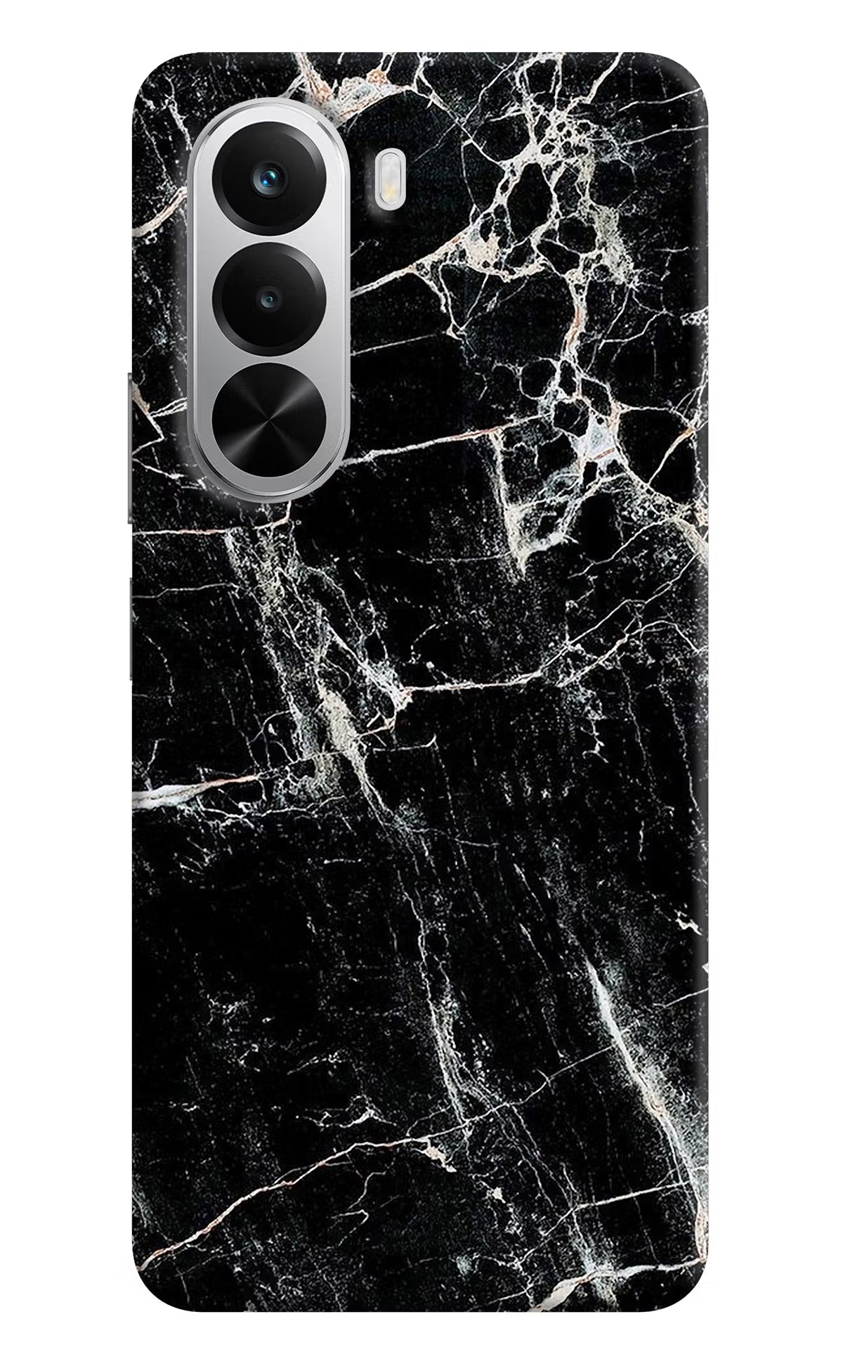 Black Marble Texture Realme P4x 5G Hard Case Back Cover by Casekaro