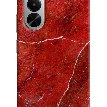 Red Marble Design Realme P4x 5G Hard Case Back Cover by Casekaro