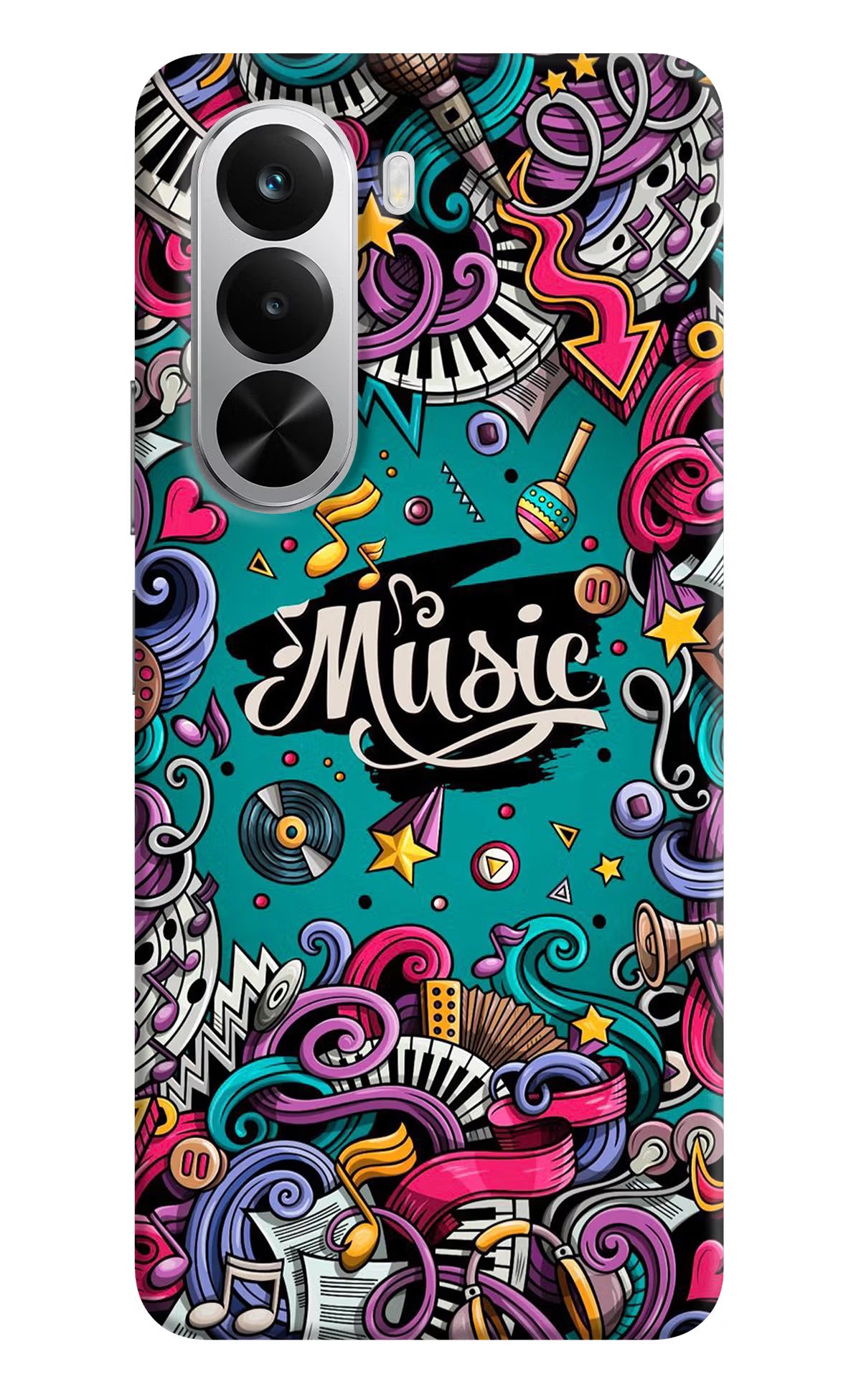 Music Graffiti Realme P4x 5G Hard Case Back Cover by Casekaro
