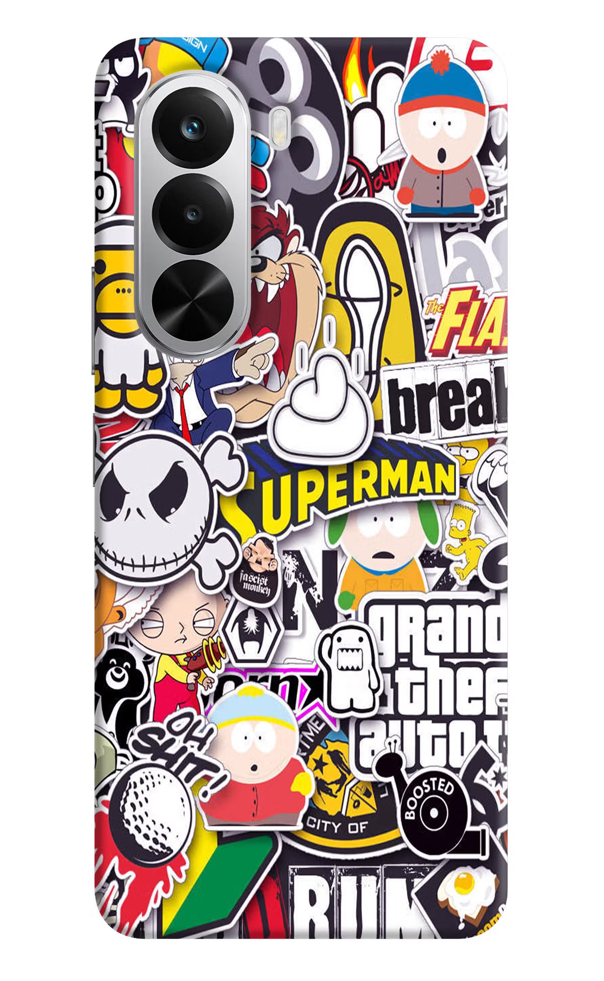 Sticker Bomb Realme P4x 5G Hard Case Back Cover by Casekaro