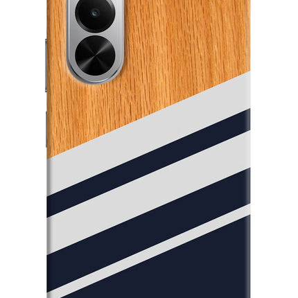 Blue and white wooden Realme P4x 5G Hard Case Back Cover by Casekaro