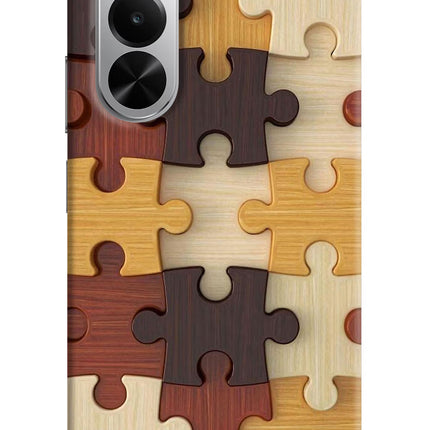 Wooden Puzzle Realme P4x 5G Hard Case Back Cover by Casekaro